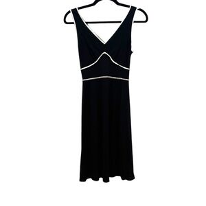 Sandra angelozzi Elegant Black Dress with White Trim y2k size 30